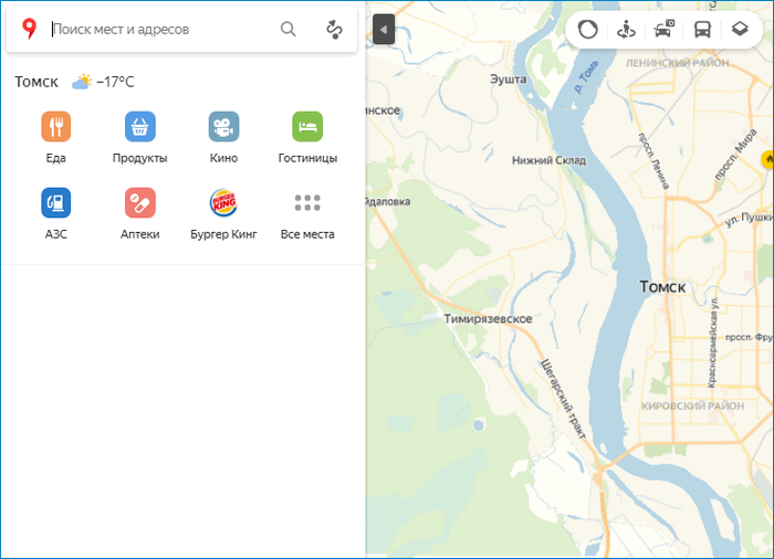 Карта города Yandex