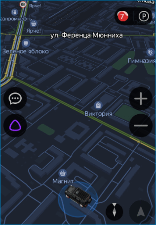 Карта навигатора Yandex