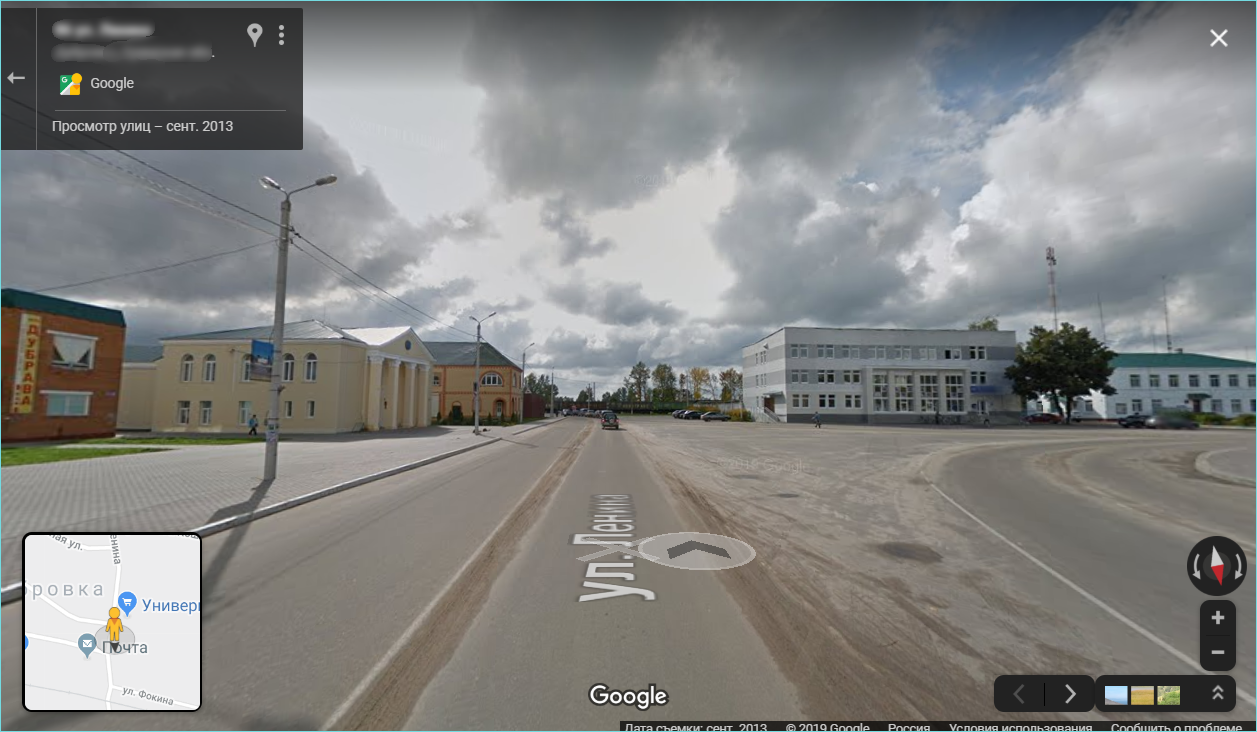 Просмотр улиц в Google картах